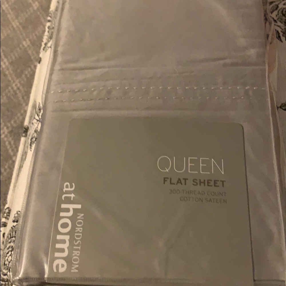 Nordstrom Queen silver flat sheet